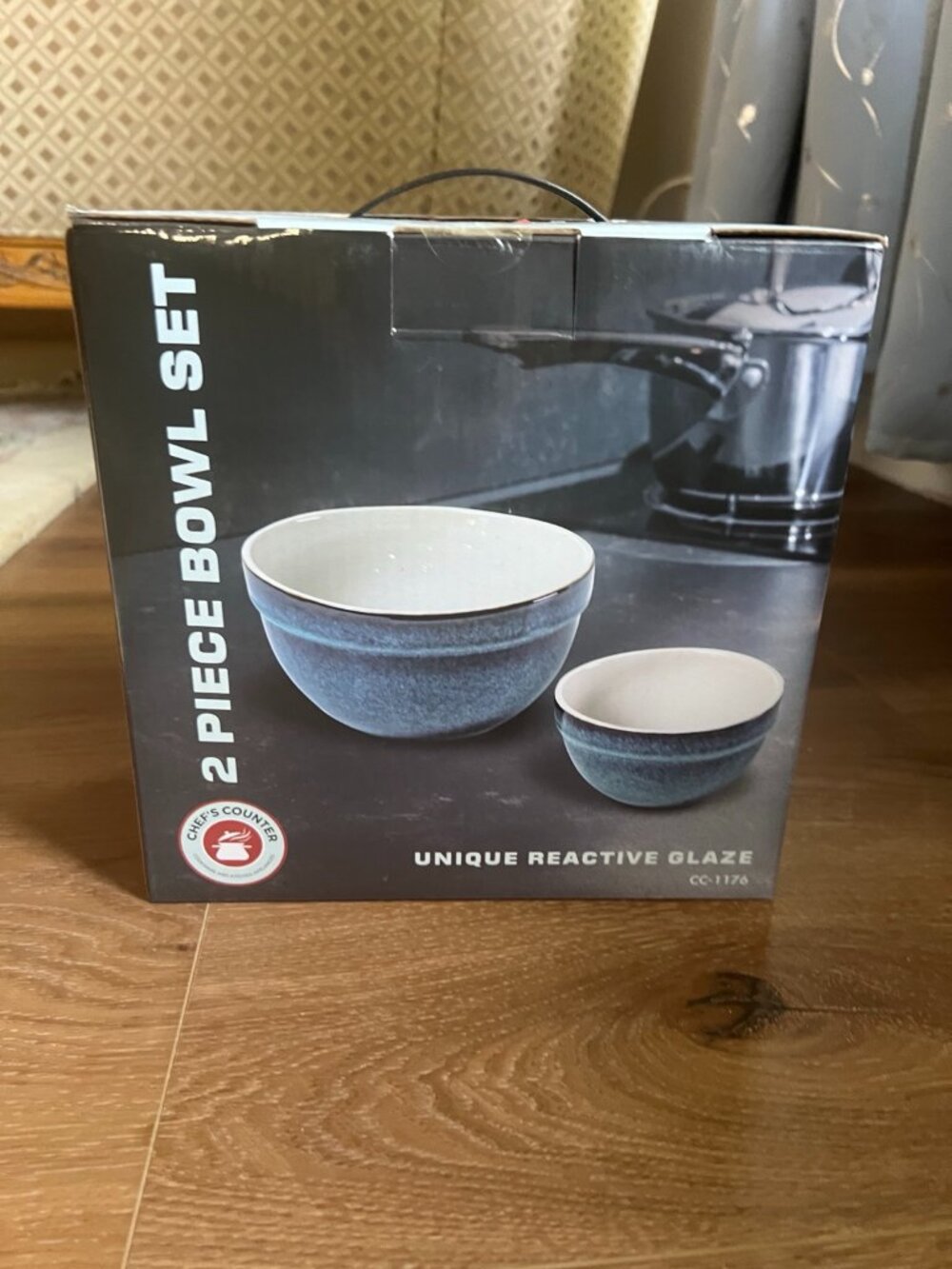 Chef’s Counter 2-Piece Reactive Glaze Stoneware Bowl Set